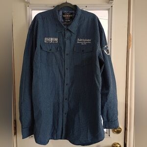 Ecko Blue Checkered Long Sleeve Shirt